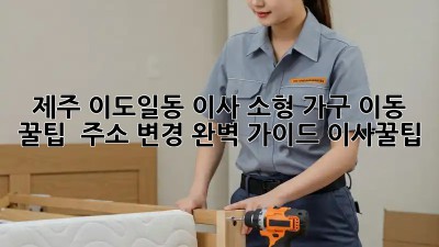 제주 이도일동 이사🏠 소형 가구 이동 꿀팁 & 주소 변경 완벽 가이드! #이사꿀팁
